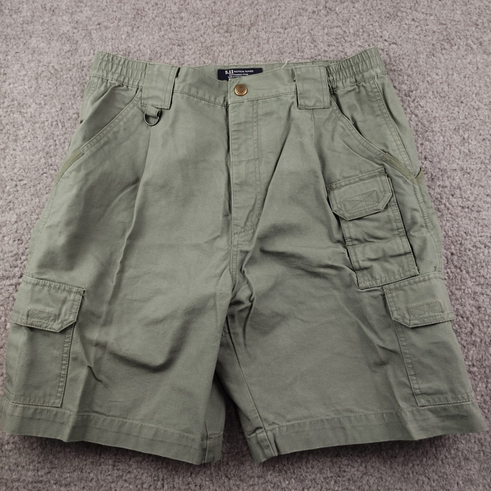5.11 Tactical Cargo Shorts Mens 32 Green Cotton Canvas Cargo